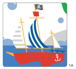 Picture 1A showing a close up of a pirate ship